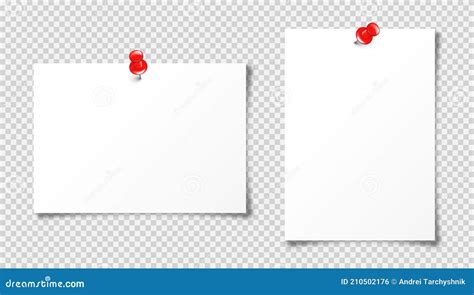 Realistic Blank Paper Sheet In A4 Format With Red Push Pin On