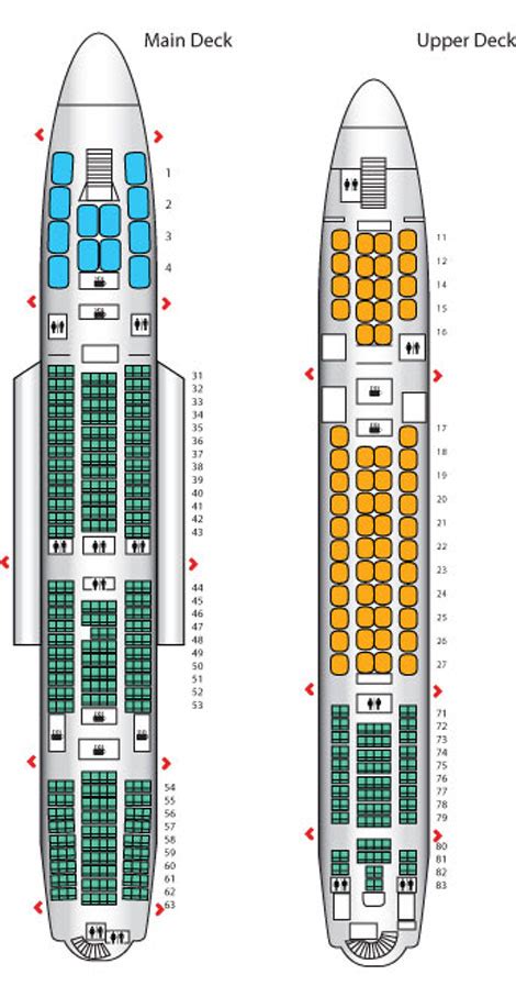 Singapore Airlines A380 Seat Plan Upper Deck