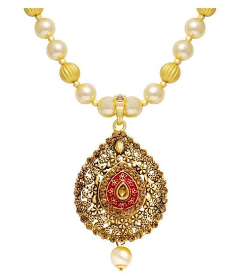 asmitta gorgeous gold plated with lct stone pendant set for women buy asmitta gorgeous gold