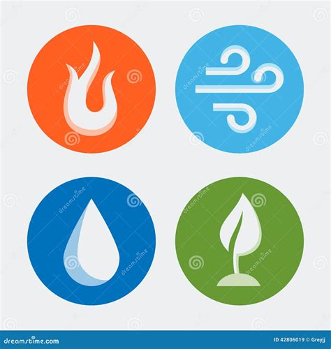 Four Elements Vector Icons 2 Stock Vector Image 42806019