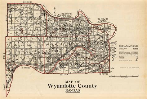 Mcnallys 1923 Map Of Wyandotte County Kansas By Rand Mcnally 1923