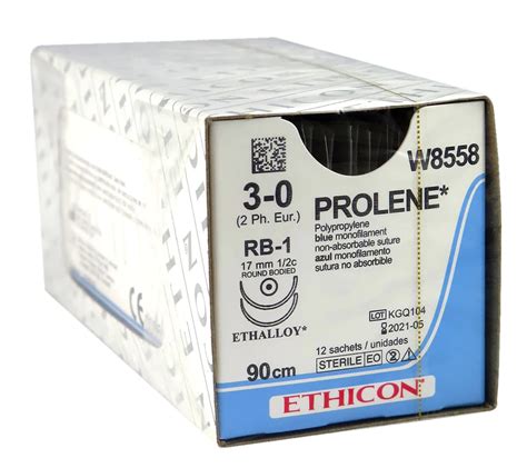 Ethicon Prolene Sutures Usp 3 0 12 Circle Round Body Rb 1 Double