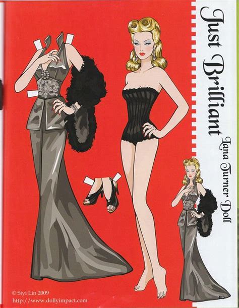Lana Turner Just Brilliant Paper Doll By Siyi Lin Barbie Paper Dolls
