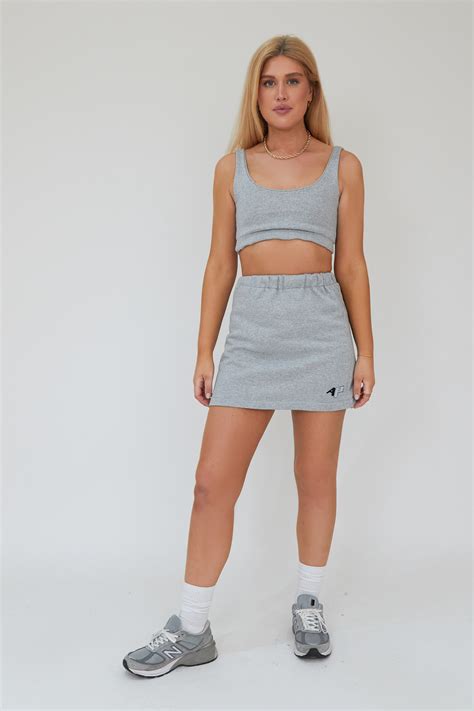 Sporty Edition Mini Skirt In Grey Awfully Pretty