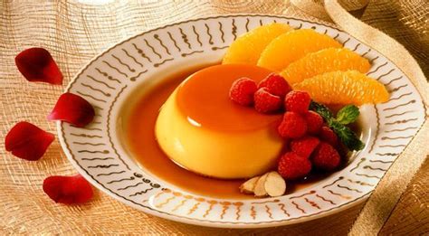 See more ideas about desserts, fancy desserts, plated desserts. Caramel Pudding with Sauce, Raspberries & Orange Filets