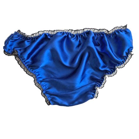 Royal Blue Satin Frilly Sissy Panties Bikini Knicker Underwear Briefs Size EBay