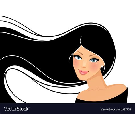 Womans Hair Royalty Free Vector Image Vectorstock