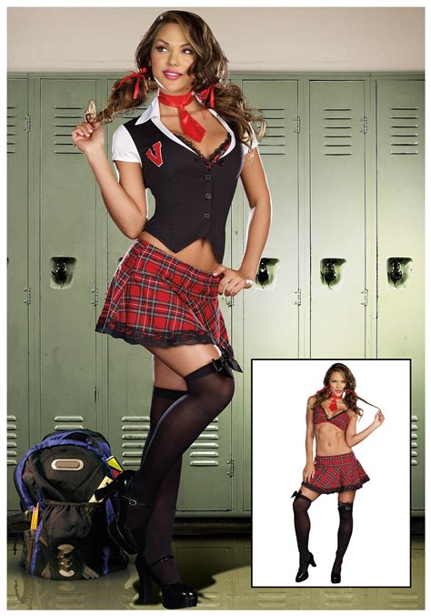 Ladies Varsity School Girl Costume Womens Sexy School