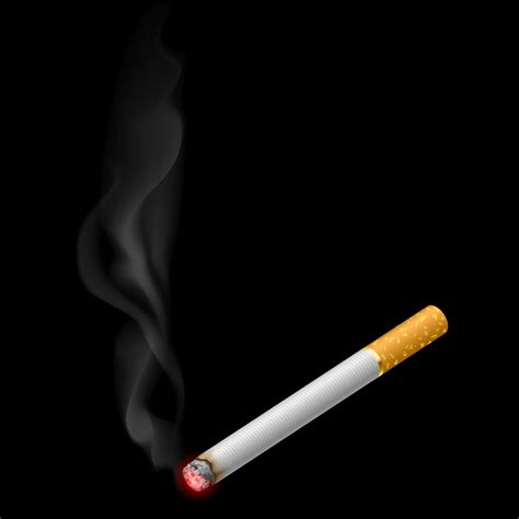 Cigarrillo Ardiente Realista Con Humos Descargar Vector