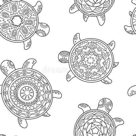 African Turtles Seamless Pattern Vector Illustration Stock Vector