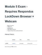 Module Exam Respondus Lockdown Browser Webcam Points