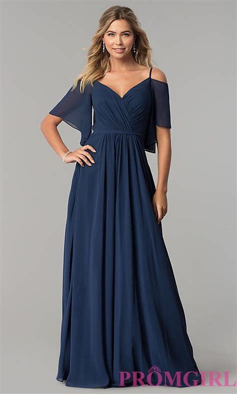 v neck long chiffon cold shoulder prom dress evening dresses prom long bridesmaid gowns