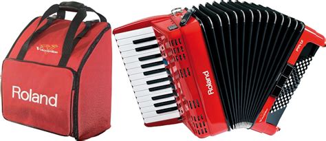 Roland Fr X Red Bag Set Red Piano Accordion Muziker