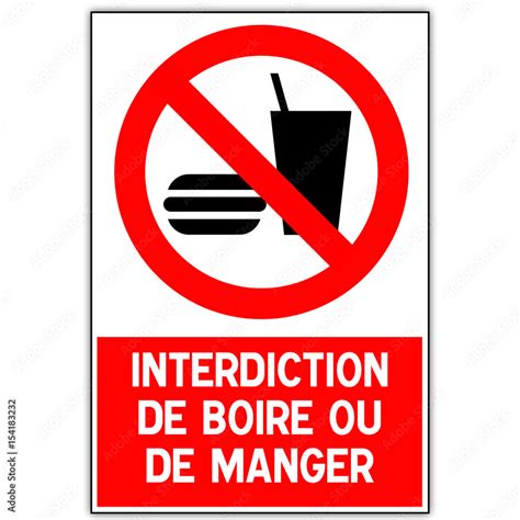 Panneau Interdiction De Boire Ou De Manger Stock Illustration Adobe