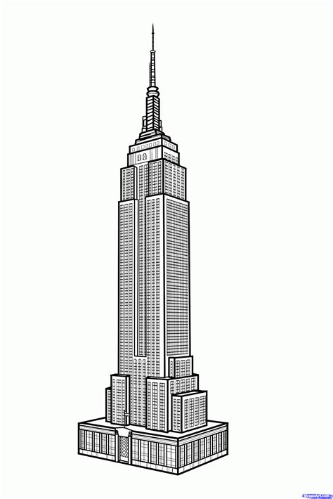 How To Draw The Empire State Building Empire State Building Step