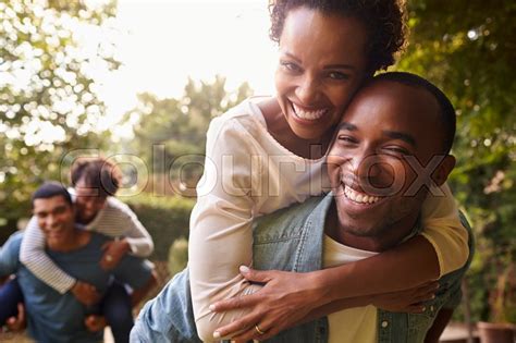 Two Young Adult Black Couples Stock Image Colourbox