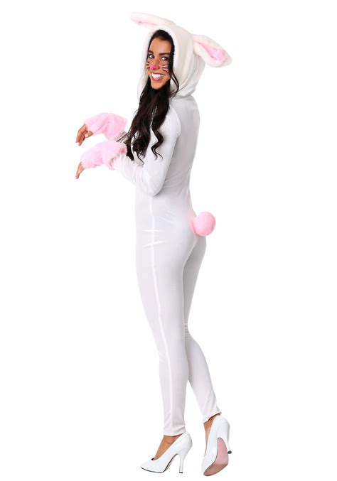 Fuzzy White Rabbit Costume For Women Snow Bunny Costume