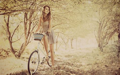 🔥 Download Beautiful Girl Riding Bicycle In Autumn Forest Hd By Frederickb93 Vintage Bicycle