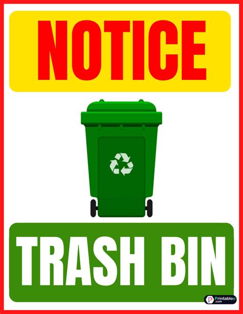 22 Trash Can Sign Download Free Printable Templates