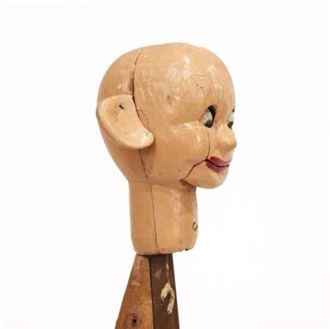 Carved Wood Ventriloquist Dummy Head At 1stdibs