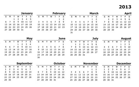 Gallery For Calendar 2013