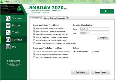 Daftar Nama Dan Key Smadav Pro 134 Update Terbaru 2020 Bang Sistem
