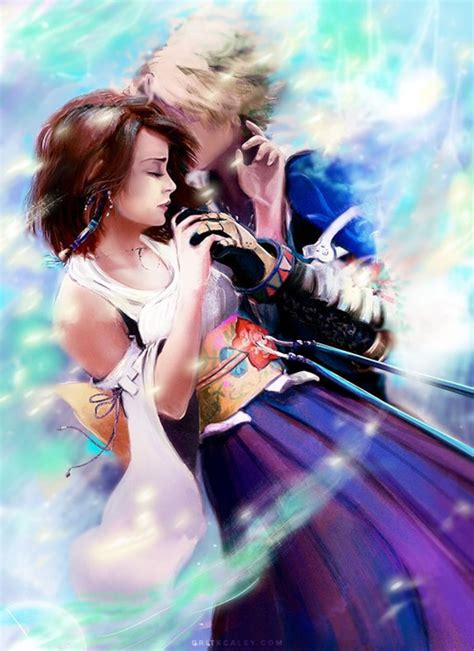 Final Fantasy X Final Fantasy 10 Tidus And Yuna Fanart Painting Poster Wall Art 4x6 8x11 Or
