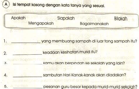 Kata tanya pilih jawapan yang paling sesuai. Bahasa Malaysia yang Menarik