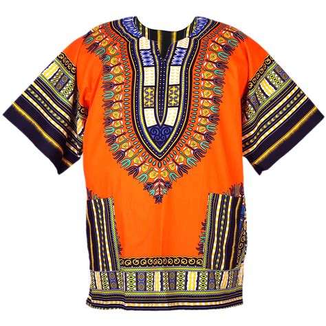 Orange African Dashiki Shirt For Men And Dashiki Womens Dashiki Shirt