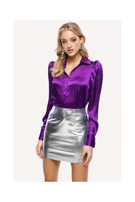 Loavies Dark Purple Satin Blouse Loavies In Satin Top Blouses Purple Shirt Outfits