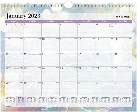 at a glance 2023 wall calendar 15 x 12 medium monthly dreams pm83 707