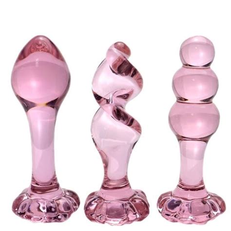 Butt Plugs Pink Crystal Glass Set Boxed Personalised