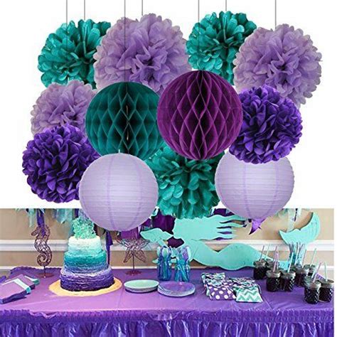 Browsing the products categories and customer reviews. Mermaid Party Supplies/16pcs Decorations Teal Purple ...