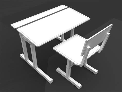 School Desk And Chair 3d Models 3d Model Cgtrader
