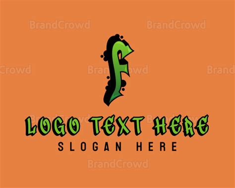 Green Graffiti Letter F Logo Brandcrowd Logo Maker
