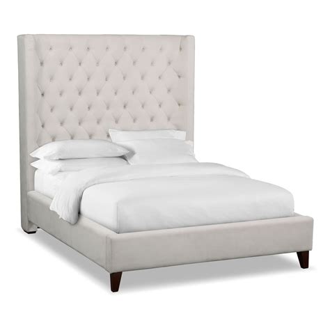 Mandarin King Upholstered Bed Ivory Value City Furniture