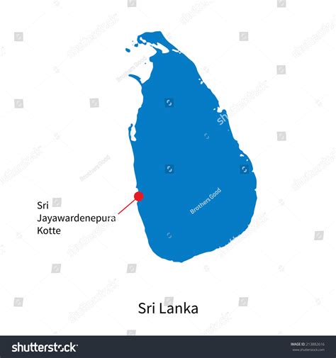 Detailed Vector Map Sri Lanka Capital เวกเตอร์สต็อก ปลอดค่าลิขสิทธิ์