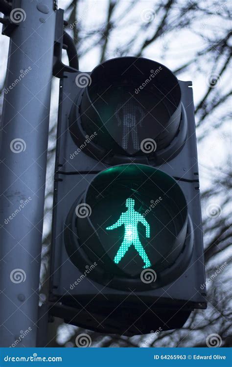 Green Man Go Pedestrian Traffic Light Stock Image Image Of Symbolism