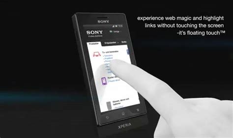 Как работает технология Floating Touch в смартфоне Sony Xperia Sola
