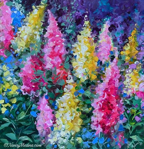 Snapdragon Garden Abstract Floral Paintings Original Fine Art