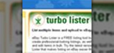 How To Use Turbo Lister On EBay Entrepreneurism WonderHowTo