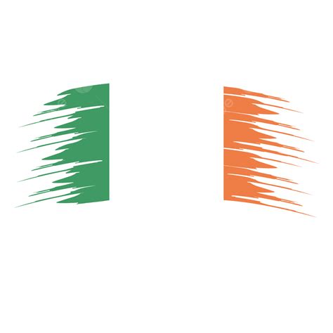 bandeira da irlanda clipart de traçado de pincel vetor png escova de bandeira da irlanda