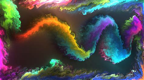 Rainbow Abstract Fluid Art By Lonewolf6738