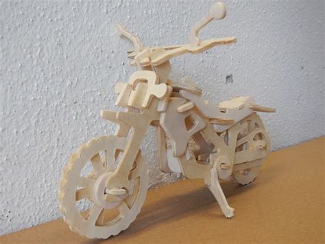 Wood Motorcycle Puzzle Kids Wooden Toys Hobby Cnc Woodworking