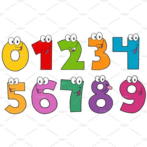 Funny Numbers Collection Illustrator Graphics ~ Creative Market