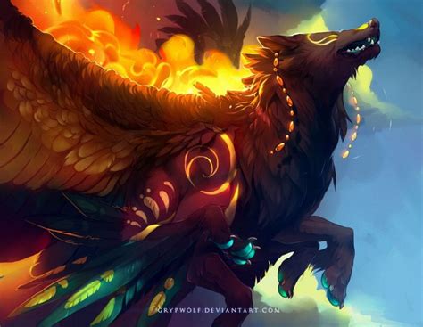 Beautiful Winged Wolfbeautiful Winged Wolf Mythical Creatures Art