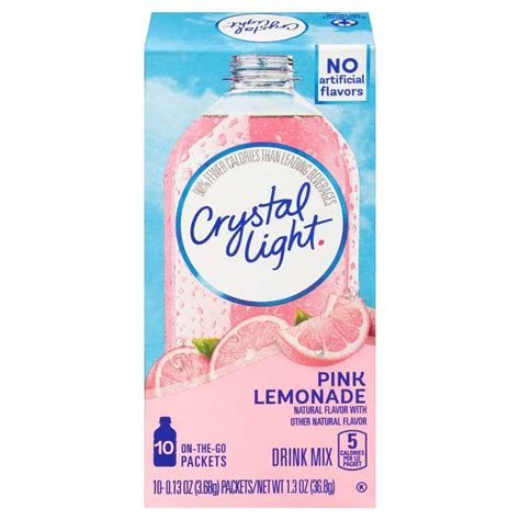 Crystal Light Drink Mix Pink Lemonade On The Go Packets 10 Count
