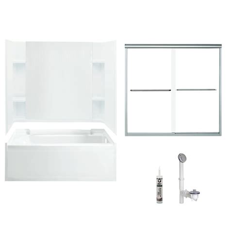 Sterling Accord White 5 Piece 60 In X 32 In X 73 In Bathtub Shower Kit In The Bathtub Shower