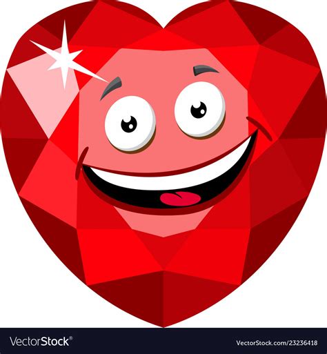 Ruby Or Rodolite Gemstone Funny Cartoon Character Vector Image