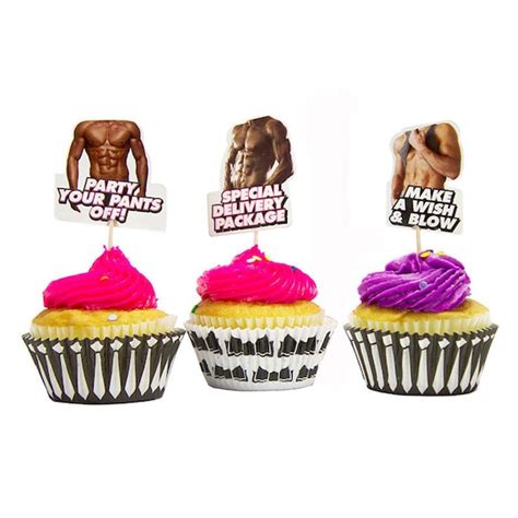 Bachelorette Cupcake Kit Adult Party Supplies Sexy Toppers